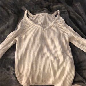 Off the Shoulder Cream Knitted sweater